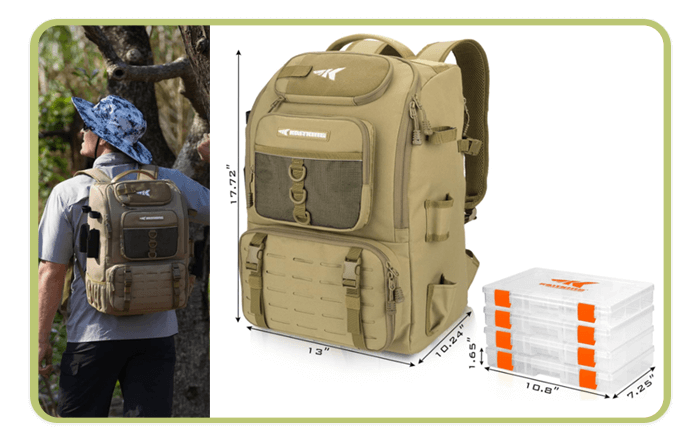 KastKing Backpack with Rod Holders and Tackle Boxes