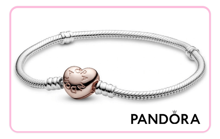 Pandora Silver with Rose Heart Clasp